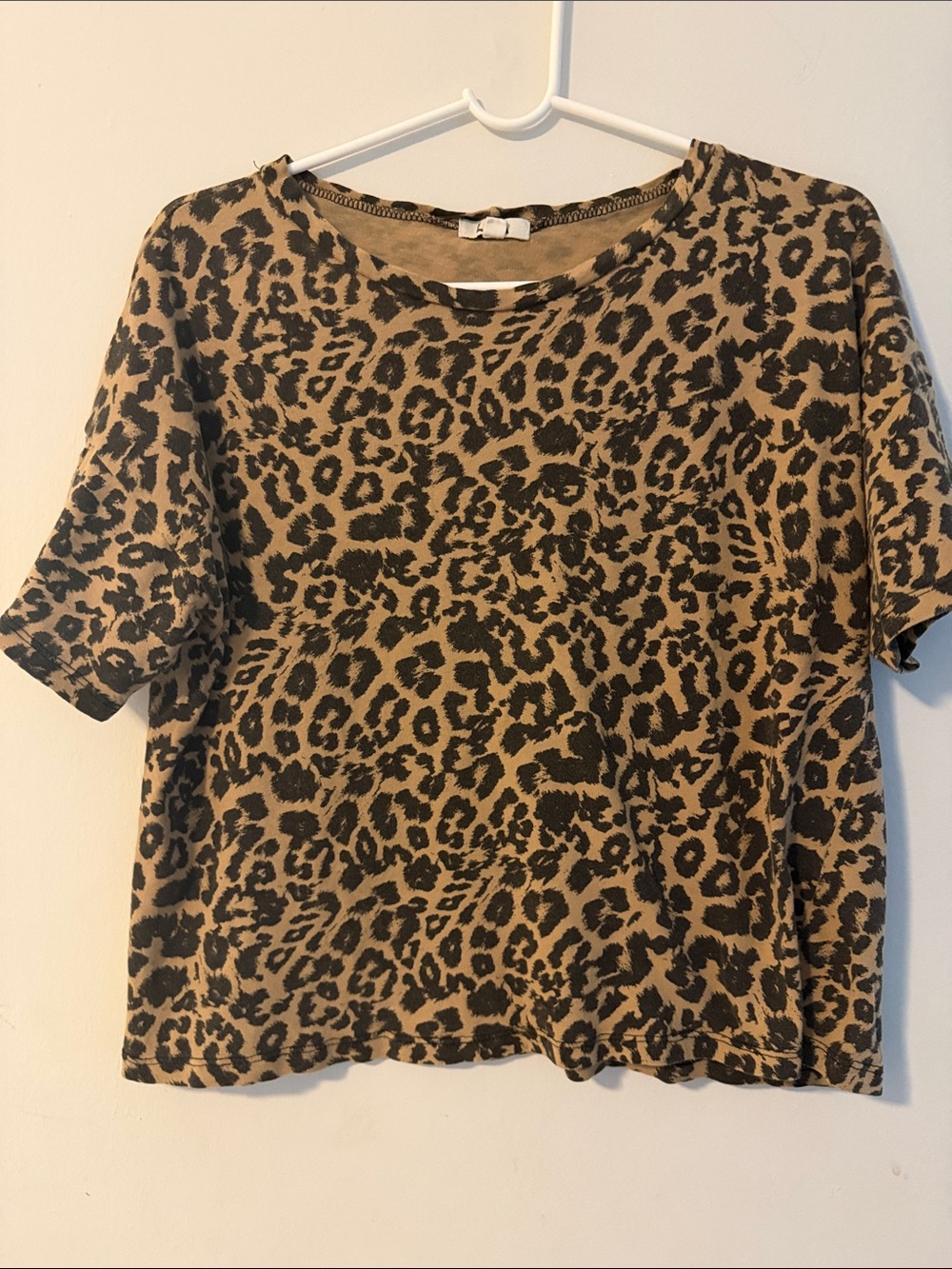 LNA Leopard Print Short Sleeve Tee - Tan/Black